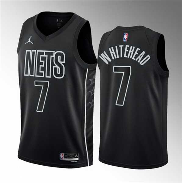 Mens Brooklyn Nets #7 Dariq Whitehead Black 2023 Draft Statement Edition Stitched Basketball Jersey->brooklyn nets->NBA Jersey